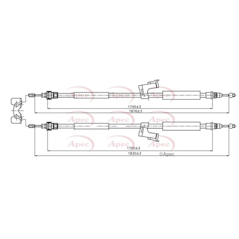 Apec Handbrake Cable Right Rear CAB1586