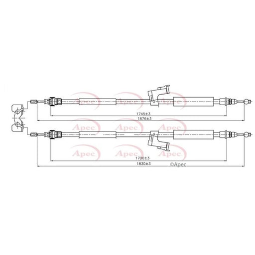 Apec Handbrake Cable Right Rear CAB1586