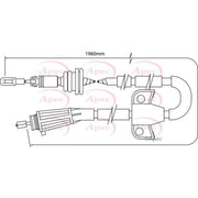 Apec Handbrake Cable Left Rear fits Volvo V70 1999-2008 2.0 2.4 2.5
