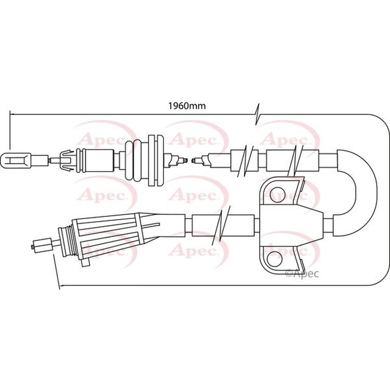 Apec Handbrake Cable Left Rear fits Volvo V70 1999-2008 2.0 2.4 2.5