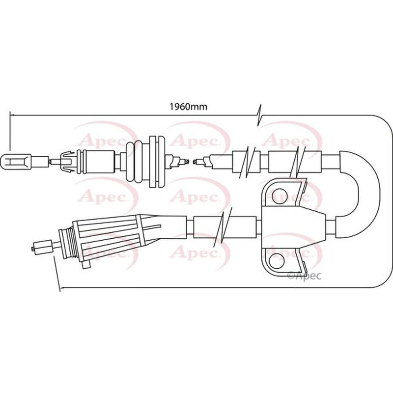 Apec Handbrake Cable Right Rear CAB1512