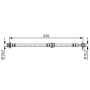 Bosch Brake Hydraulic Hose Line Front Left fits Nissan Juke 2010-2019