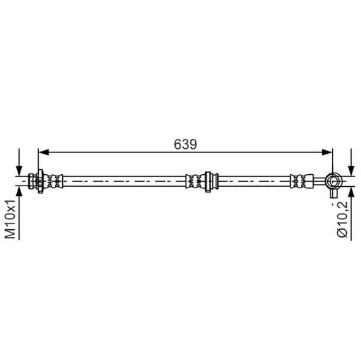Bosch Brake Hydraulic Hose Line Front Left fits Nissan Juke 2010-2019