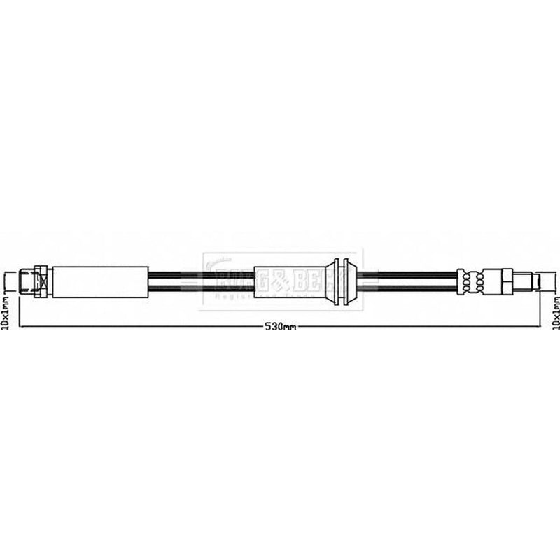Borg & Beck Brake Hydraulic Hose Line Front Right BBH8333
