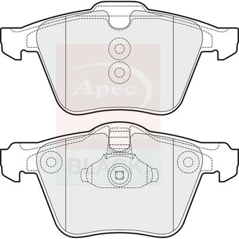 Apec Black Front Brake Pad Set fits Ford Galaxy 2010-2015 2.0