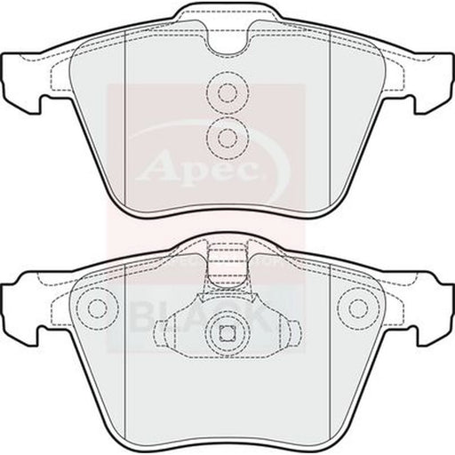 Apec Black Front Brake Pad Set fits Ford Galaxy 2010-2015 2.0