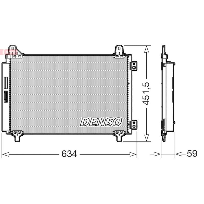 Denso Air Conditioning Condenser fits Citroën C4 III 2020-2021 1.2 1.5