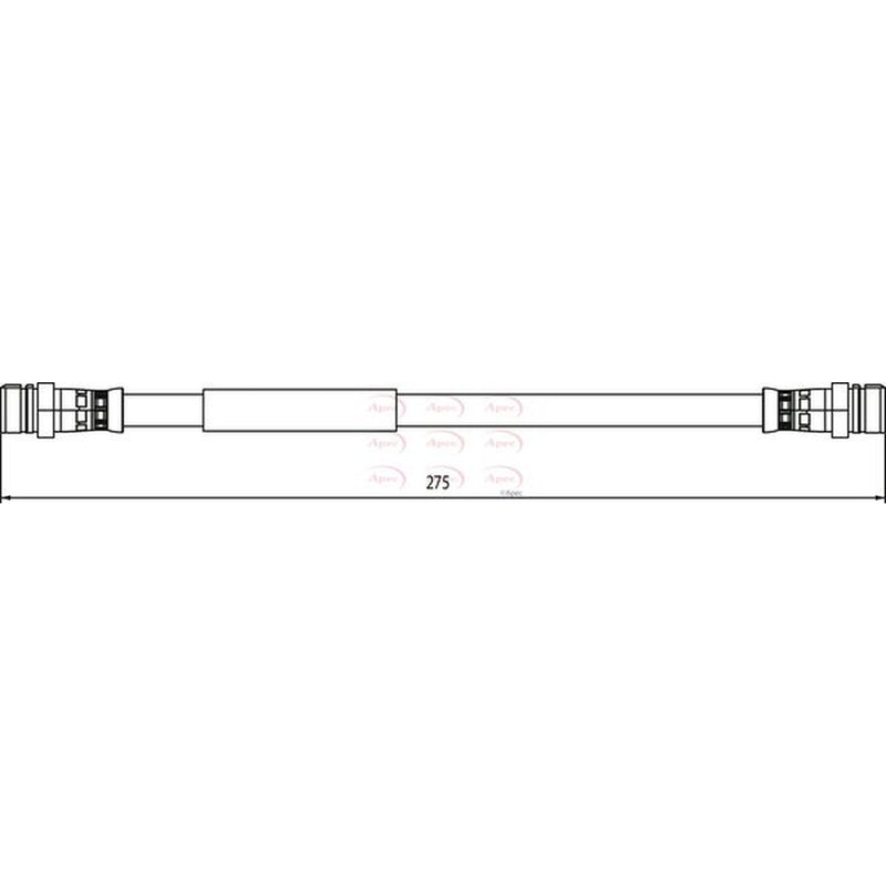 Apec Brake Hydraulic Hose Line Rear fits Audi Tt 2006-2014 1.8 2.0 2.5 3.2