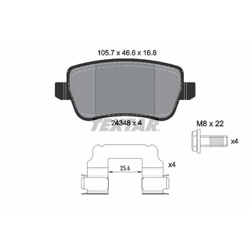 Textar Rear Brake Pad Set 2434802