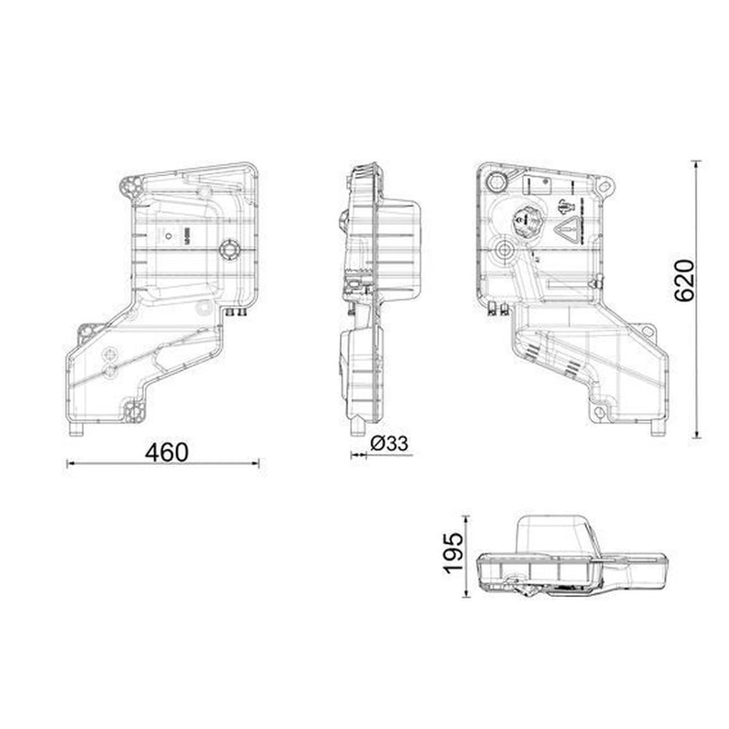 Mahle Coolant Expansion Tank fits Iveco Eurocargo I-Iii 1991-2015
