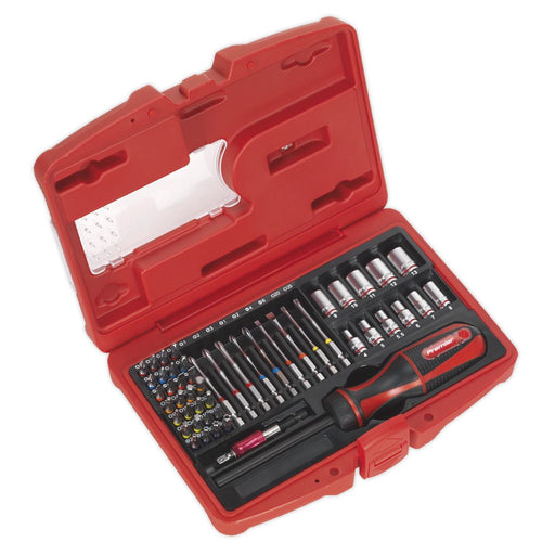 Sealey Fine Tooth Ratchet Screwdriver & Accessory Set 51pc AK64903 Sealey - Dynamic Drive
