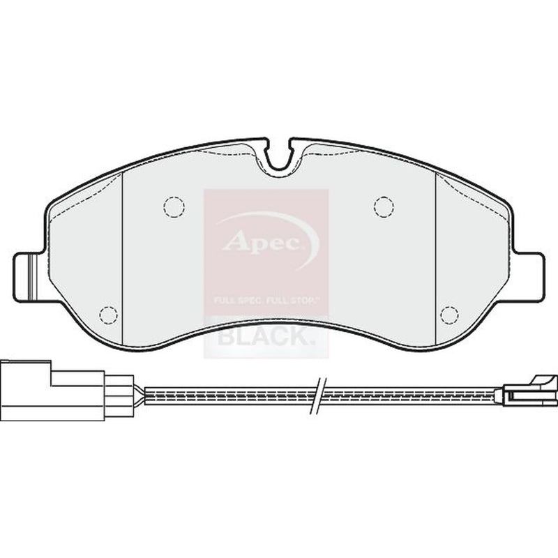 Apec Black Front Brake Pad Set fits Ford Tourneo Custom V362 Bus 2012-2023