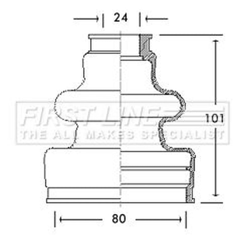 First Line Drive Shaft Bellow Kit Front Left fits Citroën Mpv 1986-2000 1.8