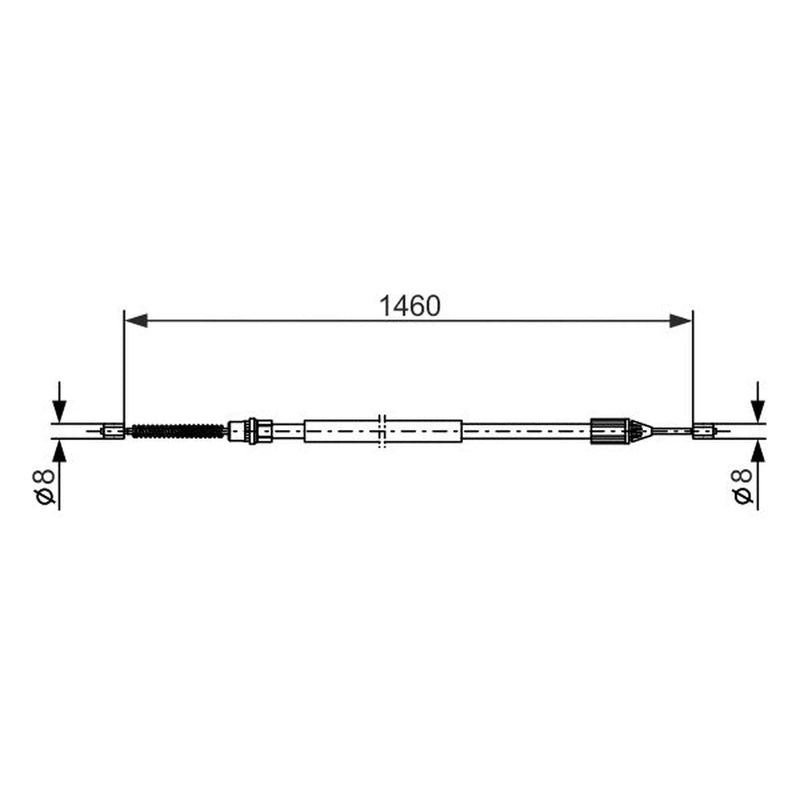 Bosch Handbrake Cable Right Rear fits Renault Twingo I 1993-2007 1.2