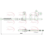 Apec Handbrake Cable Left Rear fits Toyota Corolla 2000-2008 1.4 1.6 1.8 2.0