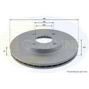 Comline 2 x Vented Front Brake Discs ADC1206V-x2