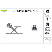 Valeo Electric Window Regulator Lifter Right Rear 861107