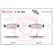 Brembo 4 x Front Brake Pad Set fits Ford Courier Box Body/Mpv 1991-1996 1.3 1.8