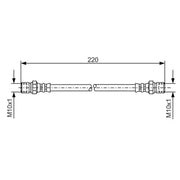 Bosch Brake Hydraulic Hose Line Rear fits Daewoo Lanos 1997 on 1.3 1.5 1.6
