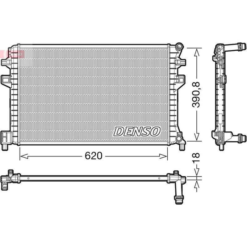 Denso Engine Radiator fits Audi A3 2012-2020 1.0 1.4 1.5 1.6 2.0