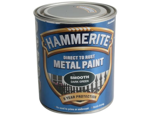Hammerite Direct to Rust Smooth Finish Metal Paint Dark Green 750ml Hammerite - NN4 Online