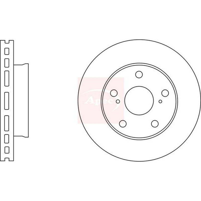 Apec 2 x Vented Brake Discs fits Toyota Hilux Vigo VII Pickup 2005-2015 2.5
