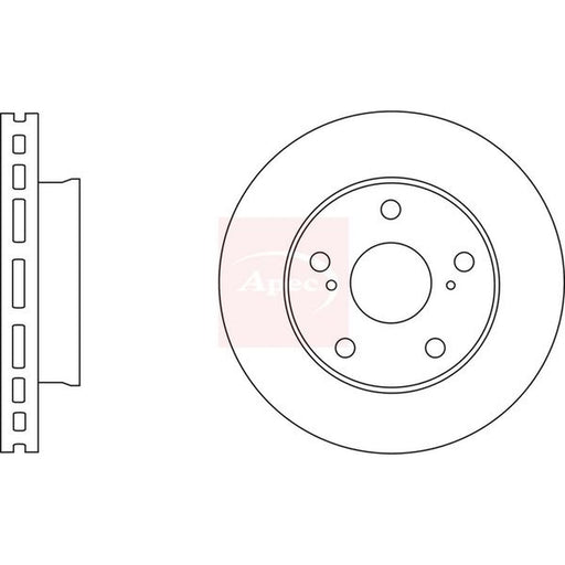 Apec 2 x Vented Brake Discs fits Toyota Hilux Vigo VII Pickup 2005-2015 2.5
