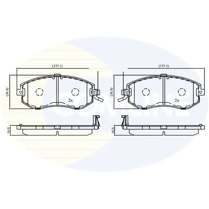 Comline Front Brake Pad Set fits Subaru Brz 2012 on 2.0