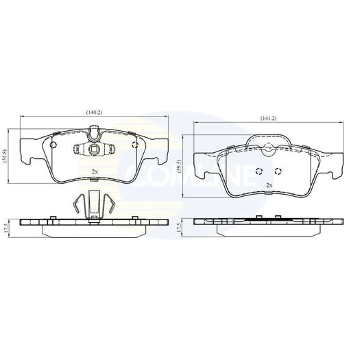Comline 4 x Rear Brake Pad Set fits Mercedes-Benz G-Class 2004-2018