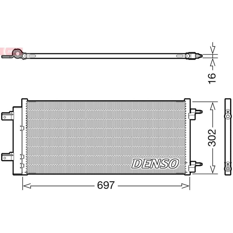 Denso Air Conditioning Condenser fits Opel Astra K 2015-2021 1.0 1.2 1.4 1.5 1.6