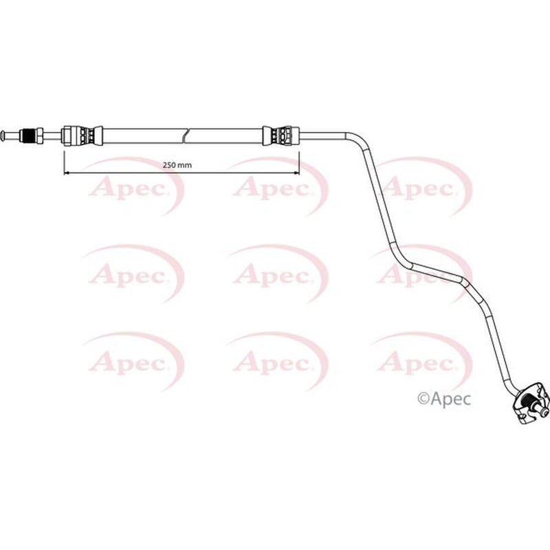 Apec Brake Hydraulic Hose Line Rear Left fits Citroën C3 Aircross I 2017-2018