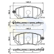 Comline Front & Rear Pads fits Mazda 6 2012-2020 2.0 2.2 2.5