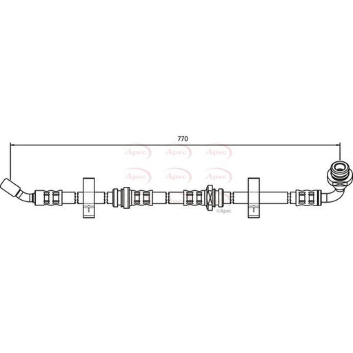 Apec Brake Hydraulic Hose Line Front Left fits Suzuki Vitara 1990-1999 1.6