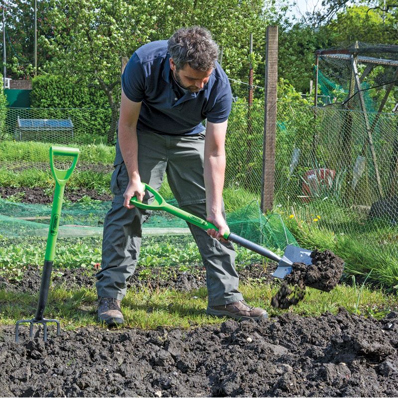 Draper Carbon Steel Garden Fork and Spade Set, Green 16566 Draper - Dynamic Drive