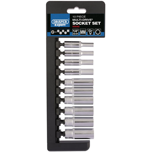 Draper Multi-Drive Metric Deep Socket Set, 1/4" Sq. Dr. (10 Piece) 50048 Draper - Dynamic Drive