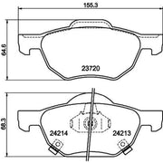 DON Front Brake Pad Set fits Honda Accord VII 2003-2008 2.0 2.2 2.4