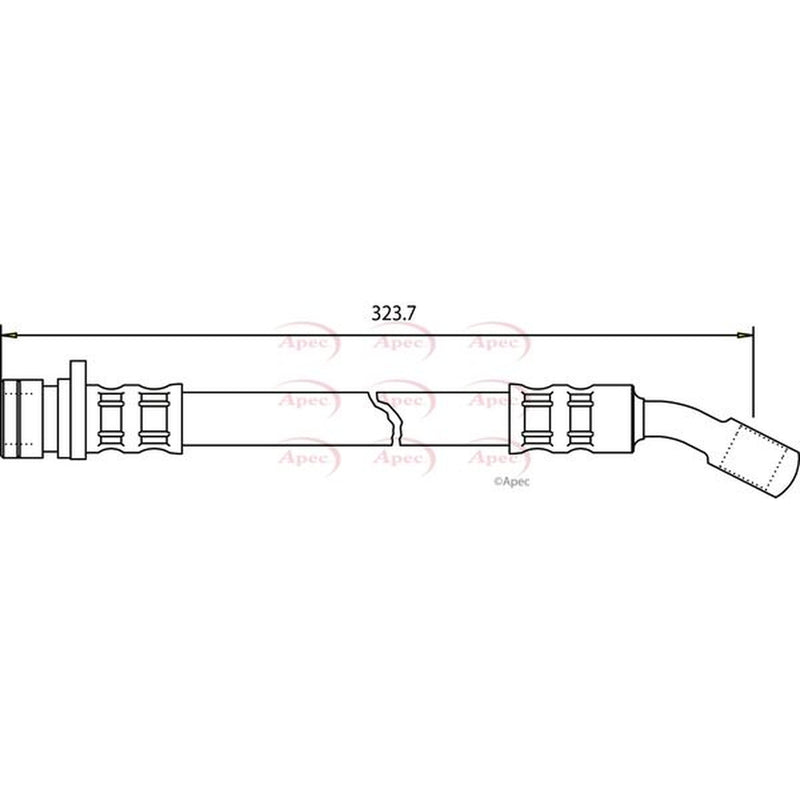 Apec Brake Hydraulic Hose Line Rear fits MG Mgf 1995-2002 1.6 1.8
