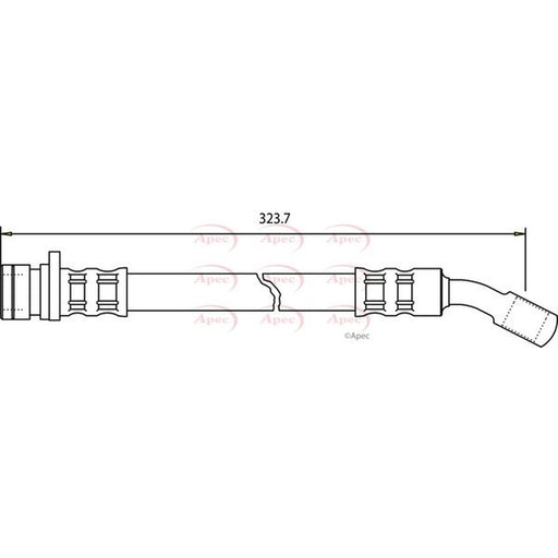 Apec Brake Hydraulic Hose Line Rear fits MG Mgf 1995-2002 1.6 1.8
