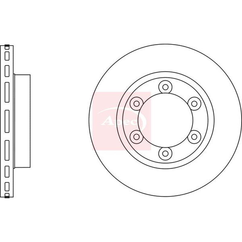Apec 2 x Vented Brake Discs