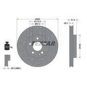Textar 2 x Perforated Front Brake Discs 92257505-x2