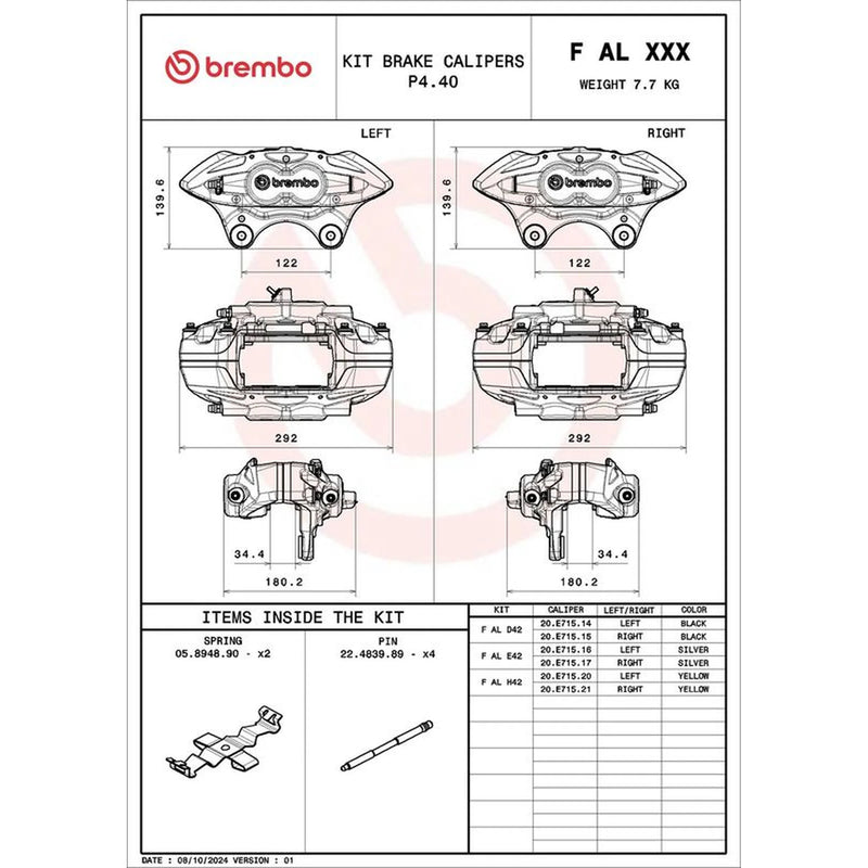 Brembo 2 x Brake Caliper Assembly Front fits BMW 1 Sports Hatch 2011-2019
