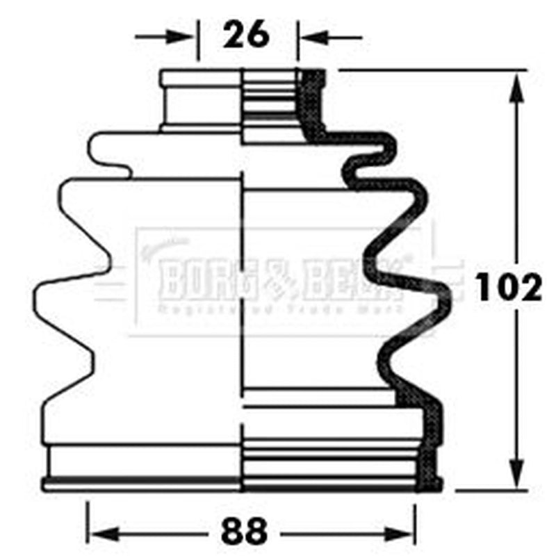 Borg & Beck Drive Shaft Bellow Kit Wheel Side BCB2388