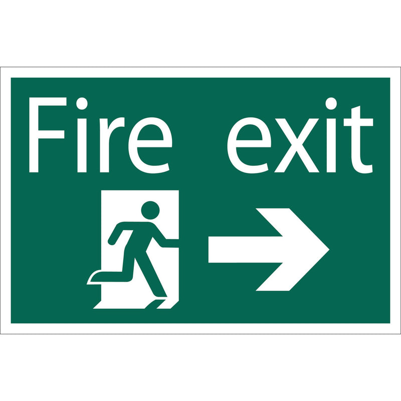 Draper Fire Exit Arrow Right' Safety Sign 72447 Draper - Dynamic Drive