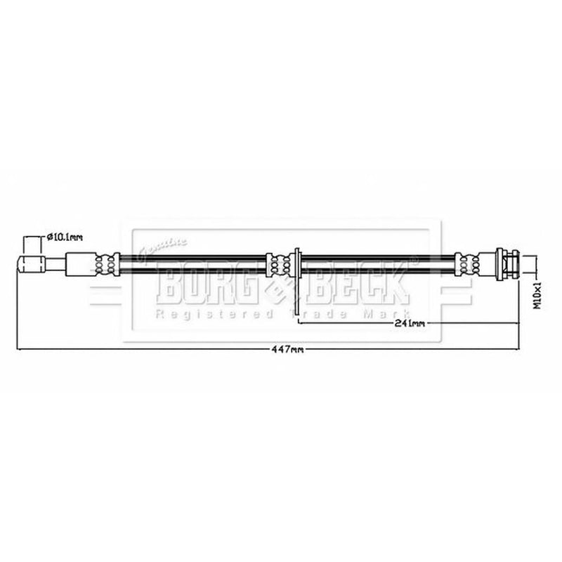 Borg & Beck Brake Hydraulic Hose Line Front Right BBH8845
