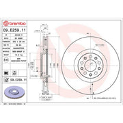 Brembo 2 x Internally Vented Brake Discs fits Maserati Grecale 2022-2023