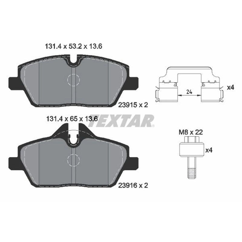 Textar Front Brake Pad Set 2391508