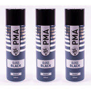 3x Autotek Professional Gloss Black 500ml Spray Paint High Coverage Autotek - Dynamic Drive