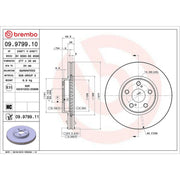 Brembo 2 x Brake Discs fits Toyota Avensis 2003-2008 1.6 1.8 2.0