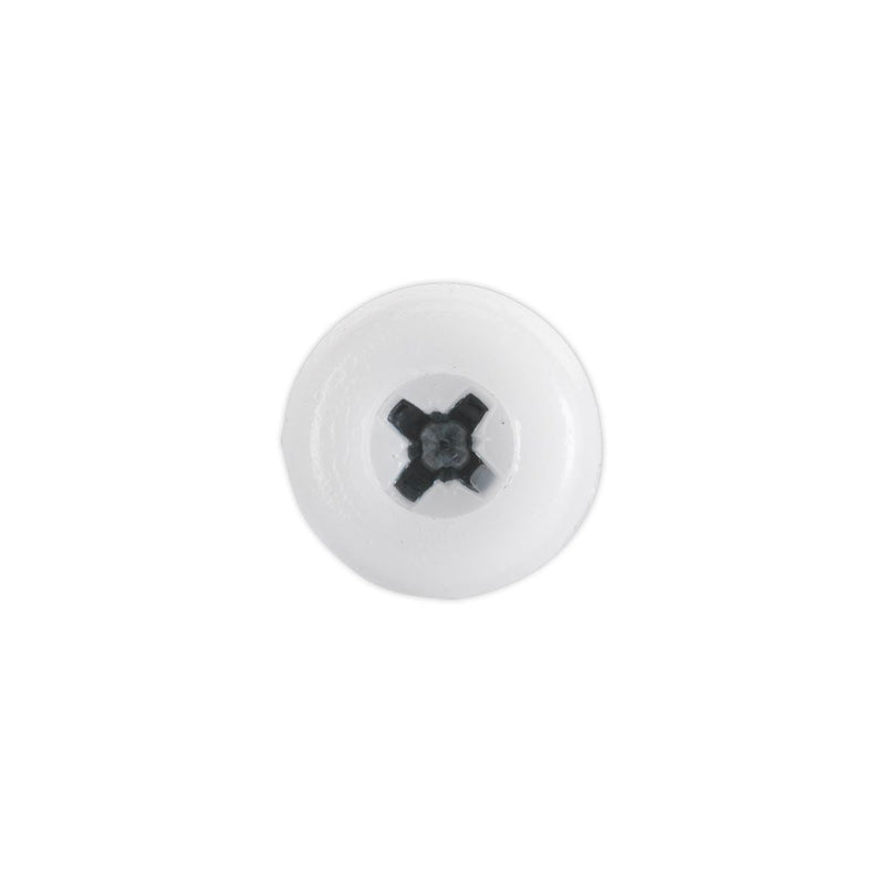 Sealey Numberplate Screw Plastic Enclosed Head 4.8 x 24mm White Pack of 50 PTNP5 Sealey - Dynamic Drive