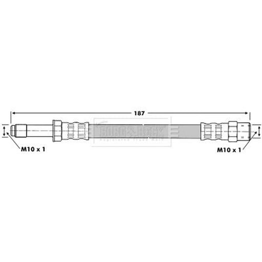 Borg & Beck Brake Hydraulic Hose Line Rear BBH6780